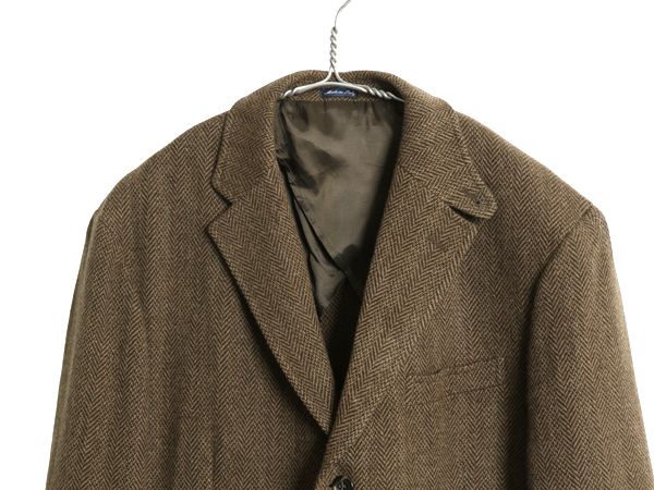 90s イタリア製 ポロ ラルフローレン ツイード テーラード ジャケット メンズ L ブレザー ラム ウール チンスト