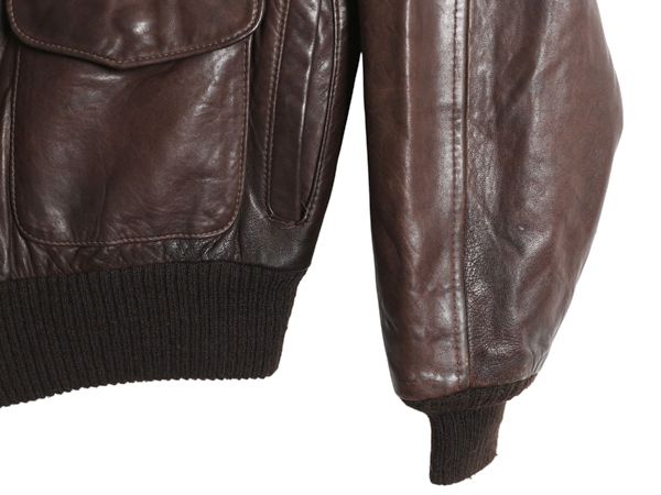 芸術的な 80s アヴィレックス A-2 フライト ジャケット メンズ L 古着 ヴィンテージ ミリタリー ボンバー 本革 レザー 革ジャン ブルゾン 茶 なる早出荷