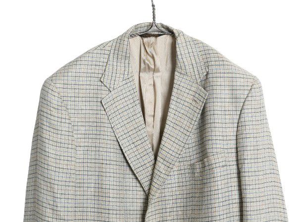 90s J PRESS テーラード ジャケット メンズ XL 程 ブレザー マギー ウール チェック マルチ 大きいサイズ トラッド