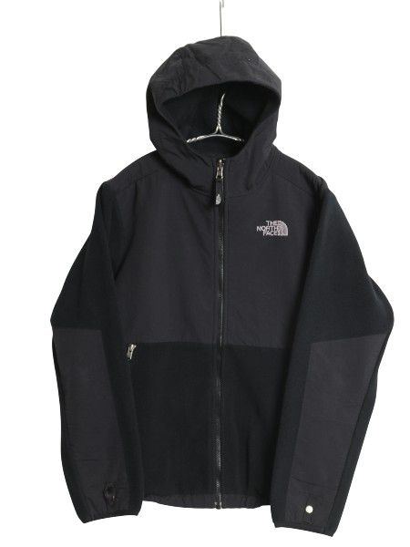 ノースフェイス フード付き デナリ ジャケット ボーイズ L 150 cm 程 アウトドア フリース ナイロン パーカー ジャンパー フルジップ 黒
