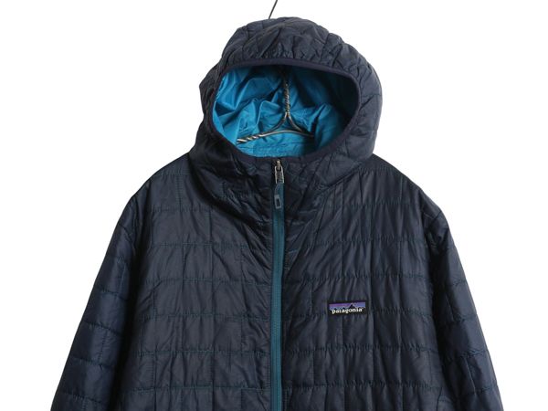パタゴニア ナノ パフ フーディ メンズ M 16年製 中綿 キルティング パーカー ジャケット フルジップ パッカブル ジャンパー アウトドア 紺
