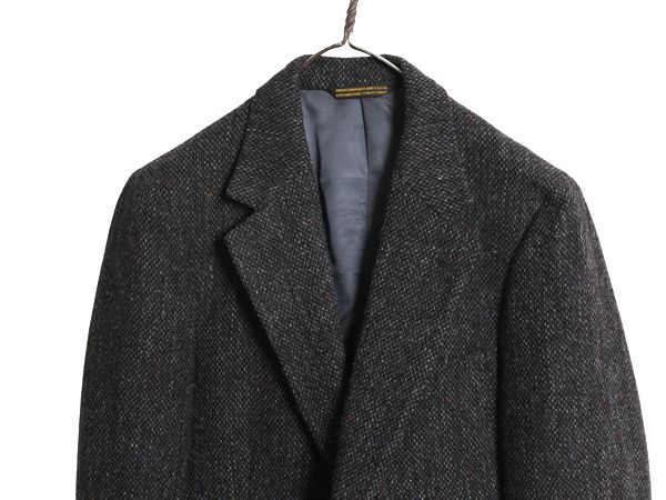 80s ハリスツイード テーラード ジャケット メンズ S 程 ヴィンテージ ブレザー ウール ツイード トラッド シンプル マルチ