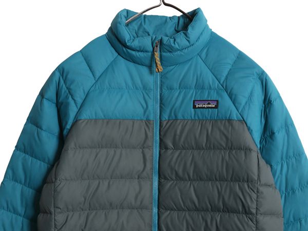 パタゴニア ダウン セーター ジャケット キッズ L 150 cm 程 23年製 ナイロン フルジップ 600フィル パッカブル ワンポイント マルチ