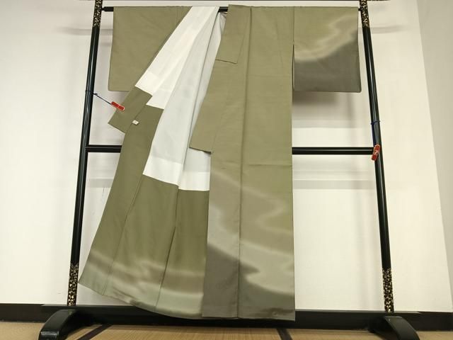 平和屋着物 根津栄一 訪問着 紬地 霞文 暈し染め 正絹 zg