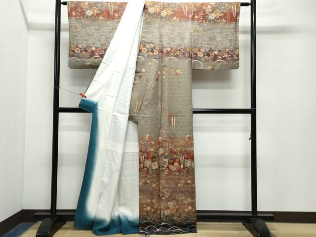 平和屋着物 訪問着 花鳥唐草文 金彩 正絹 vf