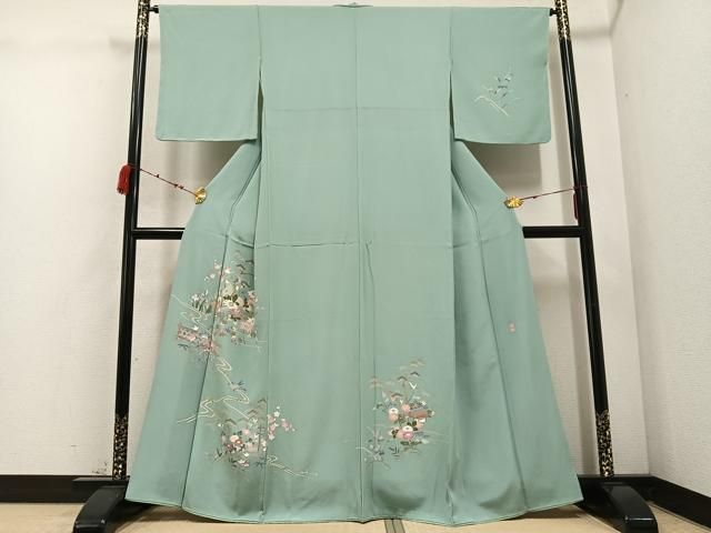 平和屋着物 本加賀友禅作家 岡本幸治 訪問着 風景草花文 正絹 ph