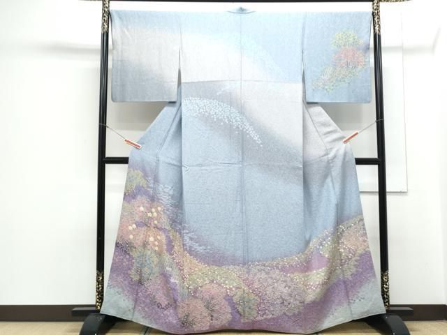 平和屋着物 訪問着 重ね絞り 樹林文 暈し染め 金通し地 やまと誂製 正絹 th