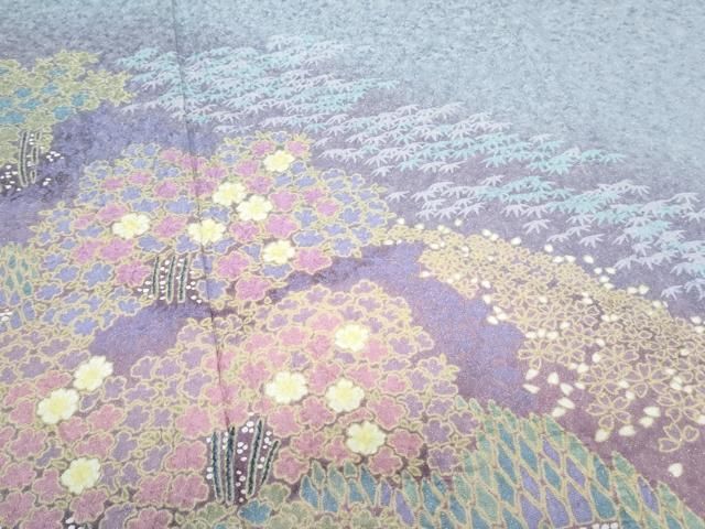  平和屋着物 訪問着 重ね絞り 樹林文 暈し染め 金通し地 やまと誂製 正絹 th 訪問着 付け下げ 着物