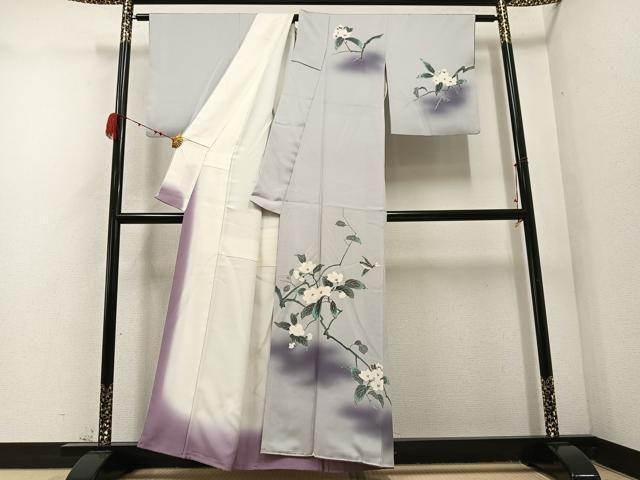 平和屋着物 訪問着 友禅 枝花文 暈し染め 正絹 ph