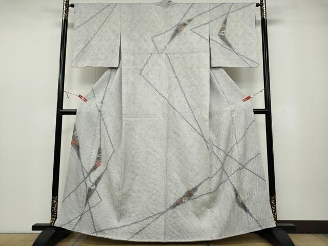 平和屋着物 訪問着 絞り 刺繍 草花文 金彩 三越扱い 正絹 ut