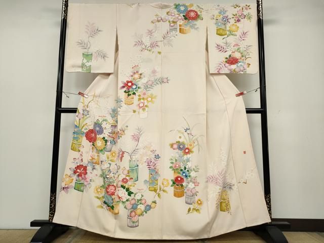 平和屋着物 訪問着 友禅 作家物 草花文 金彩 正絹 ut