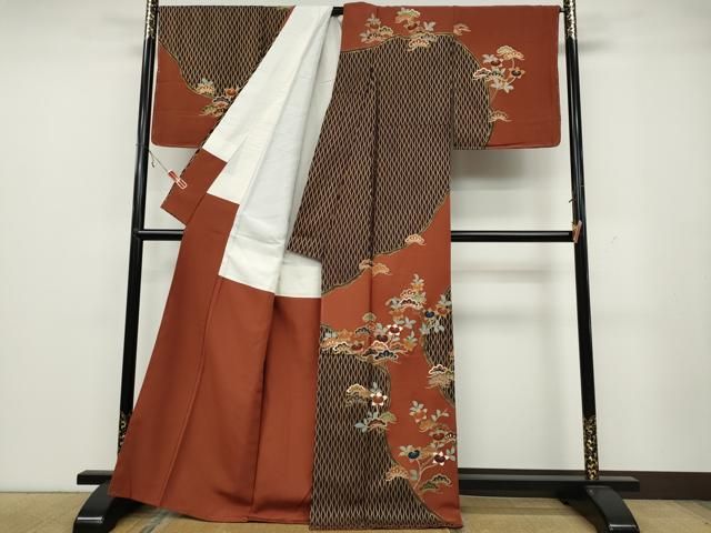 平和屋着物 訪問着 松橘文 金彩 正絹 ut