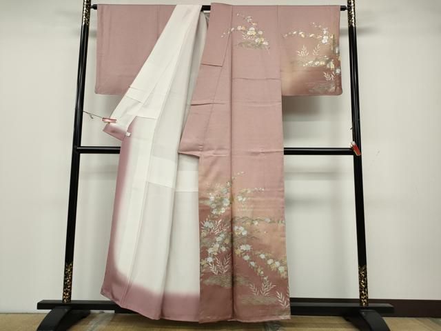 平和屋着物 訪問着 立波枝花文 暈し染め 金銀彩 鈴乃屋扱い 正絹 ut