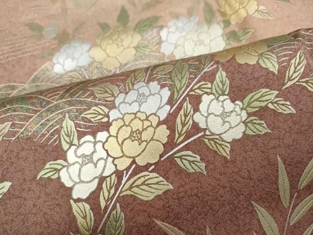  平和屋着物 訪問着 立波枝花文 暈し染め 金銀彩 鈴乃屋扱い 正絹 ut 訪問着 付け下げ 着物