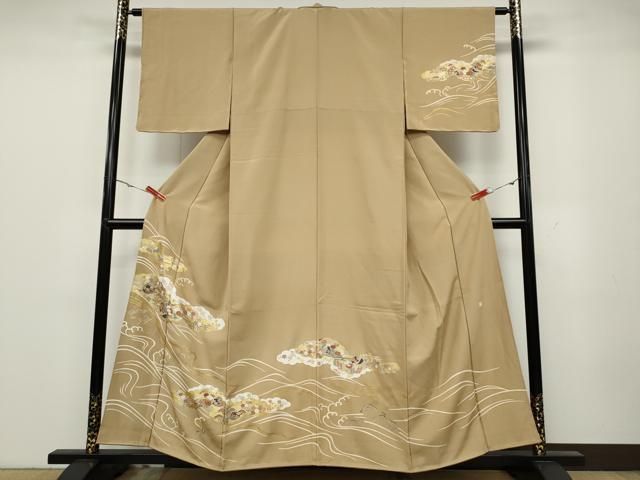 平和屋着物○訪問着 作家物 雲取り貝合わせ花文 金彩 正絹 逸品 未使用