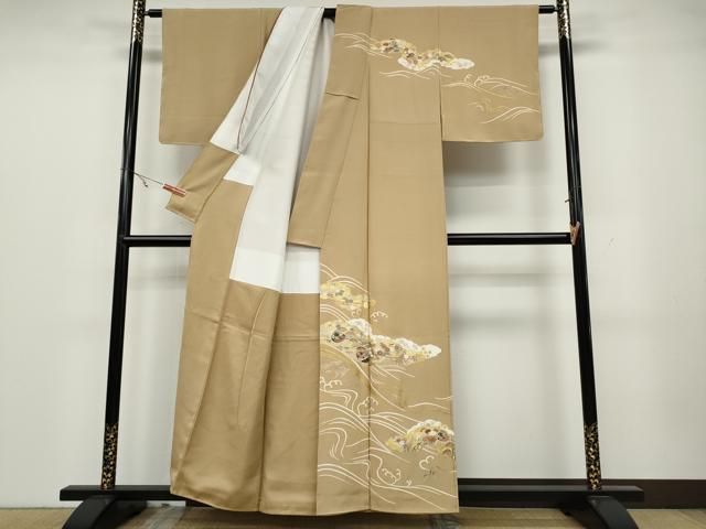 平和屋着物 訪問着 作家物 雲取り貝合わせ花文 金彩 正絹 ut