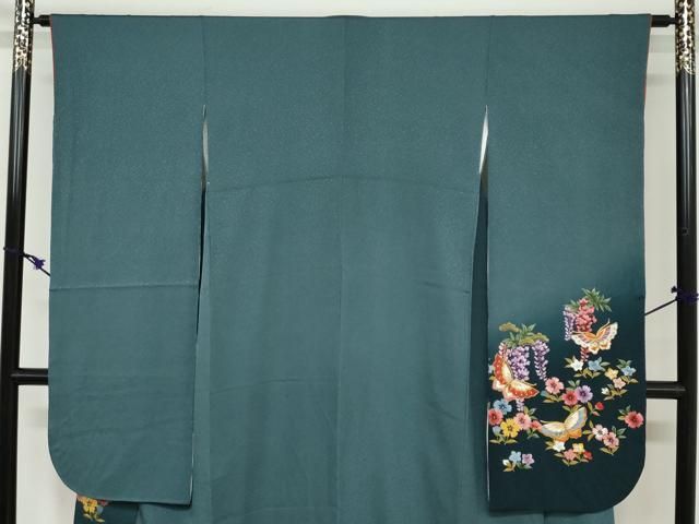 平和屋着物○豪華振袖 友禅 鴛鴦花文 暈し染め 正絹 逸品 CABA1298gh