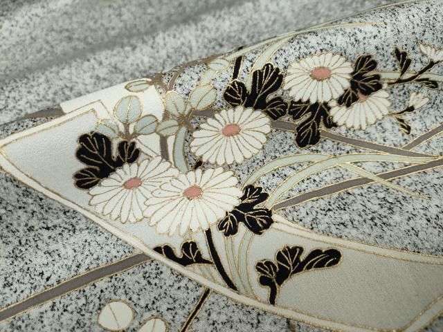  平和屋着物 訪問着 短冊草花文 たたき染 金彩 正絹 ud 訪問着 付け下げ 着物