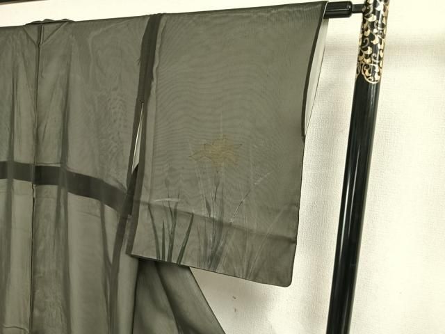  平和屋着物 訪問着 無双 紗袷 紗 絽 草花文 金銀彩 正絹 fy 訪問着 付け下げ 着物