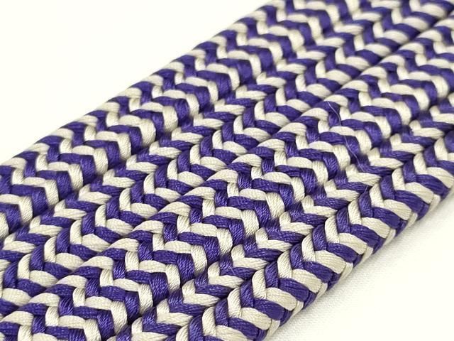  平和屋着物 上 有職組紐道明 帯締め 冠組 紫 白 宮内庁御用 国立博物館御用 東京芸術大学御用 ay 帯締め 帯留め 帯飾り