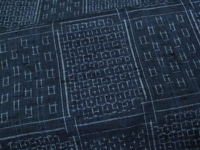  平和屋着物 結城紬 亀甲柄 格子吉祥文 謹製 証紙付き 正絹 ut 紬 着物