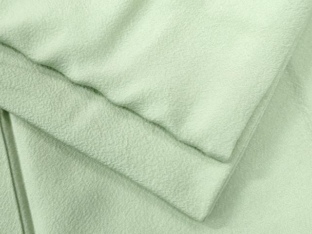 平和屋着物 上質な色無地 若葉色 正絹 yc