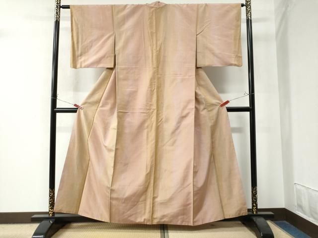 平和屋着物 上質な紬 霞文 正絹 yc