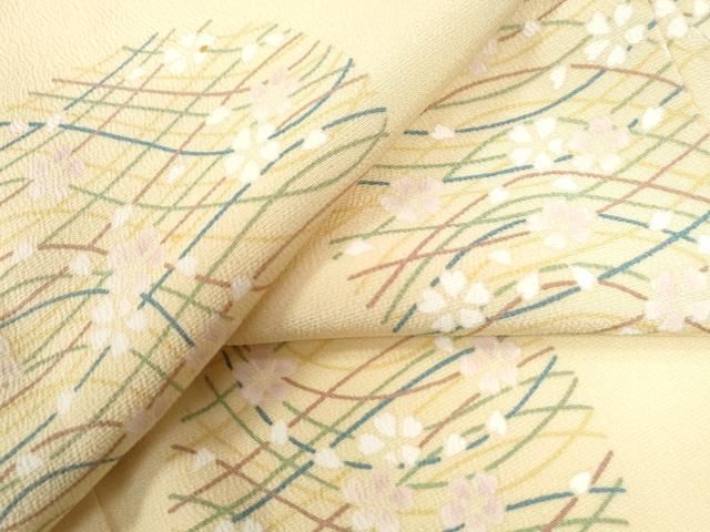 平和屋着物 上質な小紋 舞桜吉祥丸文 正絹 yc