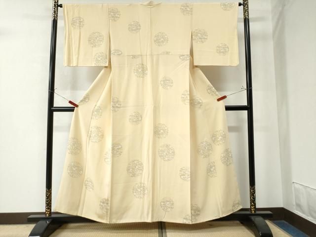 平和屋着物 上質な小紋 舞桜吉祥丸文 正絹 yc