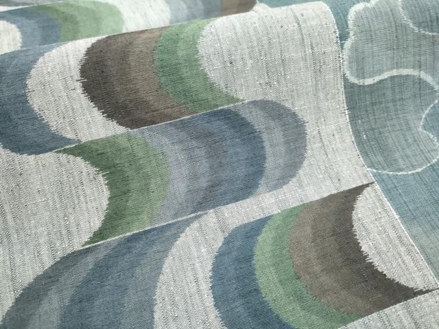 平和屋着物○本場結城玉紬 両面 全通柄袋帯 結識苑 霞文 証紙付き 正絹