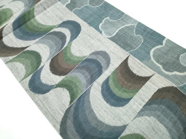 平和屋着物○本場結城玉紬 両面 全通柄袋帯 結識苑 霞文 証紙付き 正絹