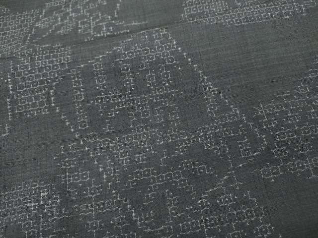 平和屋着物 結城紬 80亀甲 色紙重ね草花文 正絹 ut