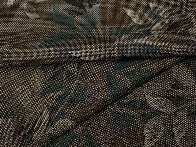 平和屋着物 本場大島紬 7マルキ 枝葉文 正絹 ut