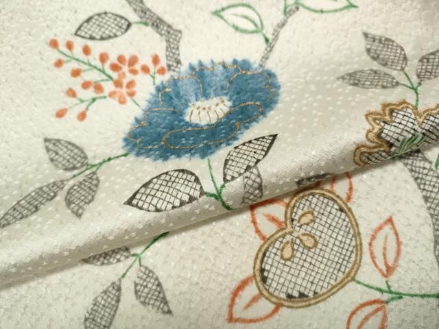  平和屋着物 創業460年 千總 小紋 絞り 枝橘文 金彩 正絹 ut 小紋 着物