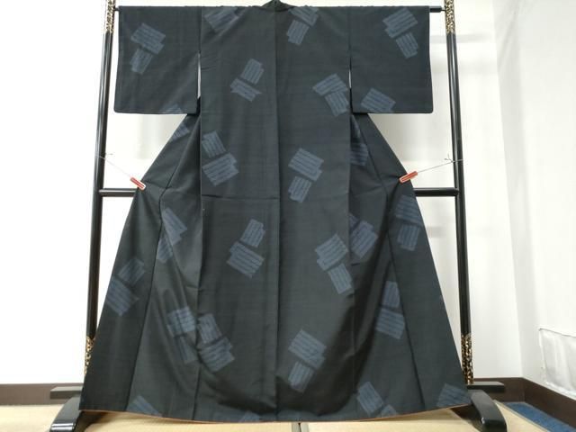 平和屋着物 結城紬 100亀甲 源氏香 正絹 yc