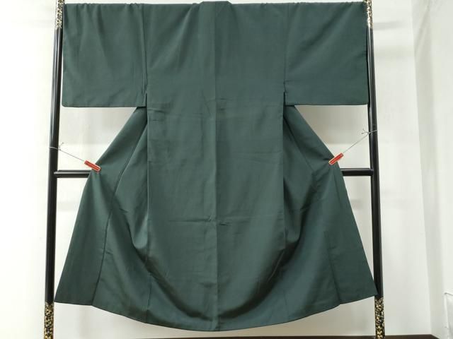 平和屋着物 男性 江戸小紋 万筋 天鵞絨色 黒色 正絹 yc