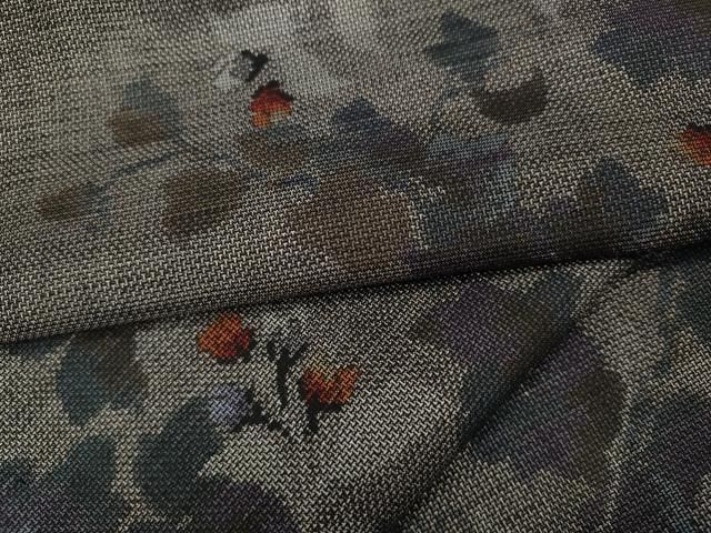 平和屋着物 本場大島紬 9マルキ 蔦の葉花文 正絹 ut