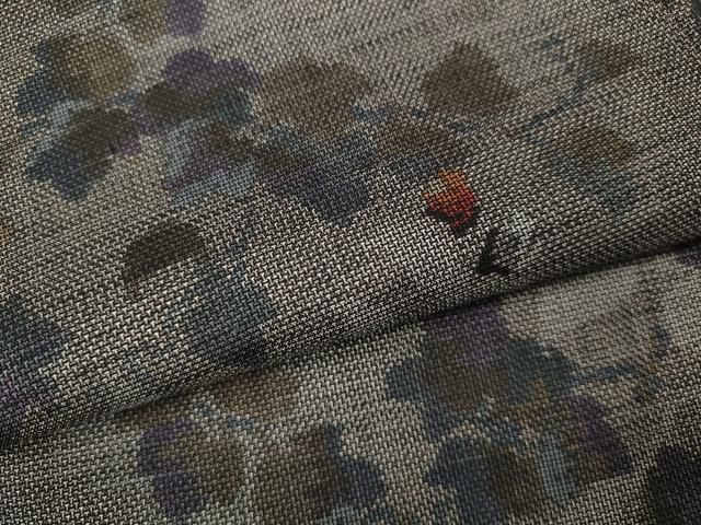  平和屋着物 本場大島紬 9マルキ 蔦の葉花文 正絹 ut 紬 着物