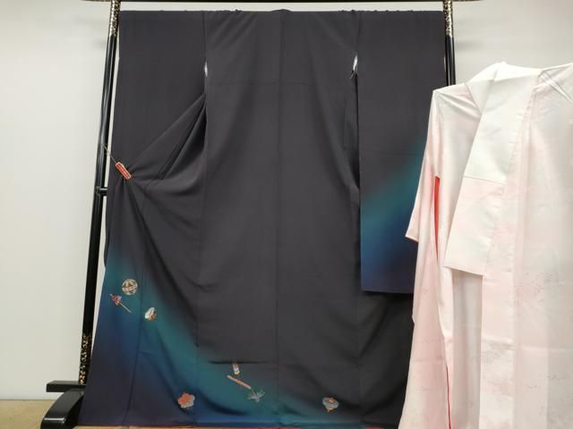 平和屋着物 豪華振袖 長襦袢セット 総刺繍 鞠 簪 ぽっくり下駄 コマ 暈し染め 金糸 正絹 ut