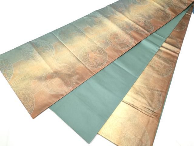 ⑦②⑧牛首紬 無形文化財 白山工房 袋帯 全通 正絹 証紙付き 平和屋本店○極上 男性 石川県指定無形文化財 牛首紬 白山工房 手織