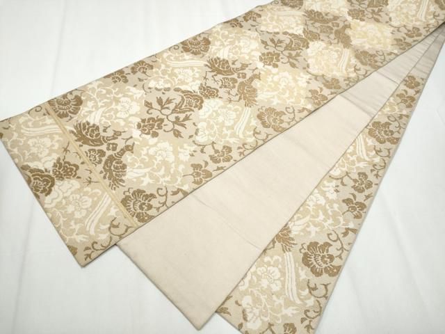 平和屋着物○西陣 川島織物 九寸名古屋帯 亀甲花文 黒地 金糸 正絹