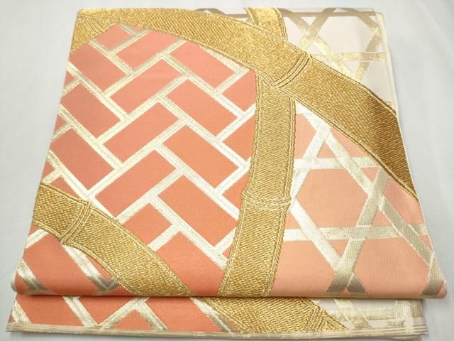 平和屋着物○西陣 川島織物 六通柄 本袋帯 籬文 金銀糸 正絹 逸品