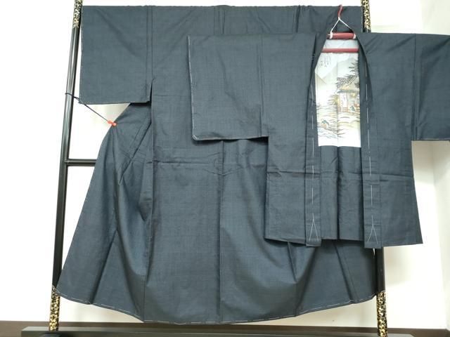 平和屋着物 男性 紬 アンサンブル 長羽織 霞文 正絹 DAAY5497ud