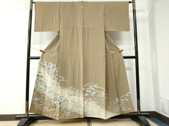 平和屋着物 豪華色留袖 立波籬松竹梅風景文 暈し染め 金彩 正絹 yc