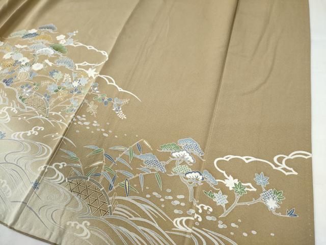 豪華色留袖 立波籬松竹梅風景文