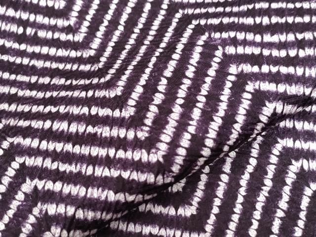  平和屋着物 上質な小紋 総絞り 変わり縞 ロング丈 正絹 yc 小紋 着物