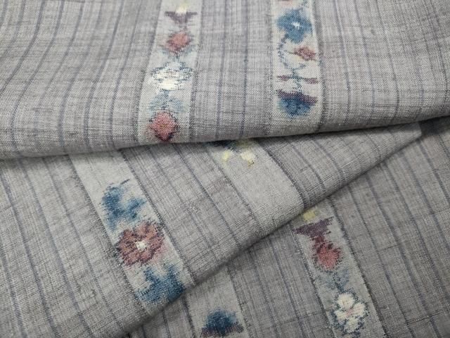 平和屋着物 上質な紬 草花間道 正絹 ut
