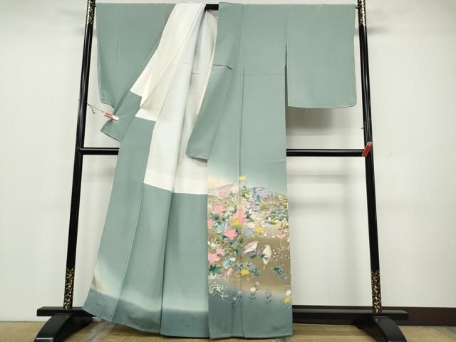 平和屋着物 豪華色留袖 友禅 作家物 風景花鳥文 暈し染め 正絹 ut