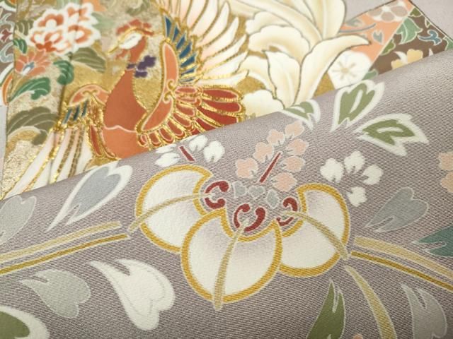 平和屋着物○豪華色留袖 駒刺繍 色紙鳳凰花文 金銀彩 正絹 逸品 未使用