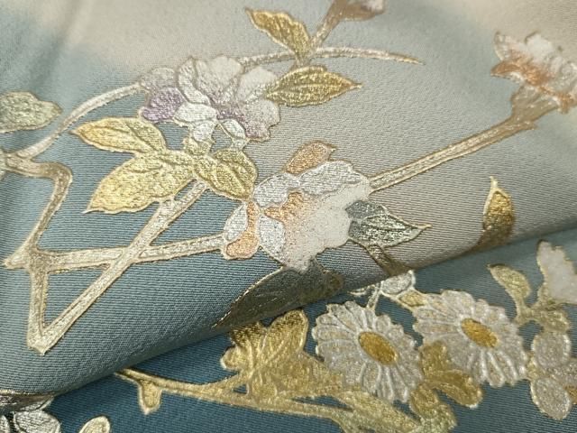  平和屋着物 豪華色留袖 花車文 暈し染め 金銀彩 京都きもの友禅扱い 正絹 ut 黒留袖 着物